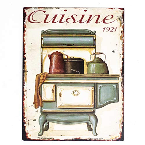 Antikas - Cartel de Chapa como Esmalte - Placas Nostalgia - decoración Cocina - letreros de Pared - Estufa Vieja de Cocina - imagenes de Pared Vintage