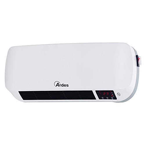 Ardes AR4W03P Week - Calefactor cerámico de pared, pantalla digital y programador semanal, temporizador de 12 h, con mando a distancia, blanco