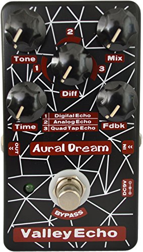 Aural Dream Valley Echo Digital Delay Guitar Effects Pedal with 3 models including Analog and QuadTap Echo effect True Bypass