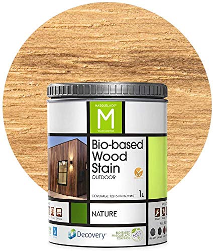 Barniz Madera Exterior | Bio-based Wood Stain | 1 L | Barniz ecológico para todo tipo de madera | Pintura madera exterior | color Natural |Flexible y transpirable, resistente al agua y al moho