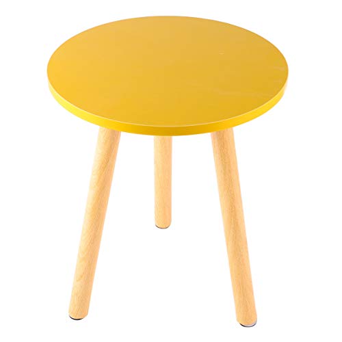 BESPORTBLE - Mesa de café estilo nórdico moderna redonda mesa de té sofá mesa de cóctel mesa muebles para salón Home Office decoración 29 cm (amarillo)