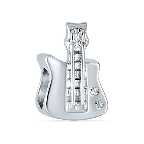 Bling Jewelry Alumno De Música Músico Rockestrella Guitarra Eléctrica Albalorio para Adolescentes Mujer 925 Encaja Pulsera Europea