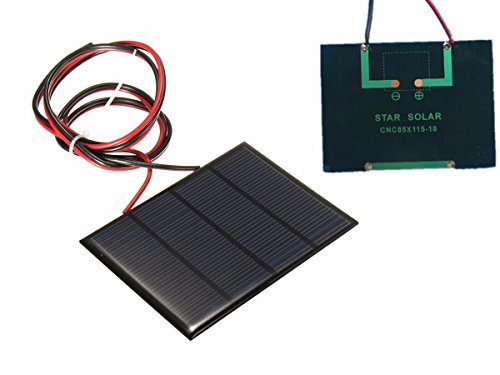 Bluelover 12V 1,5 W Mini Panel Solar Pequeño Módulo De Células De Epoxy Cargador con 1 M Alambre De Soldadura