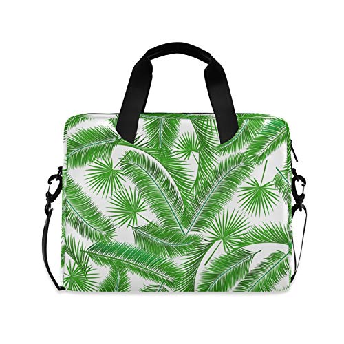 Bolsa para portátil de 15.6 a 14 y 15 pulgadas, diseño de palmera tropical, maletín portátil con funda para el hombro, correa ajustable y asa