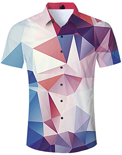 Camisa 3D Camisa Casual de Playa para Hombre Camisa Colorida de Manga Corta Camisa Hawaiana para Hombre Camisa Hawaiana para Hombre Camisa enrrollada