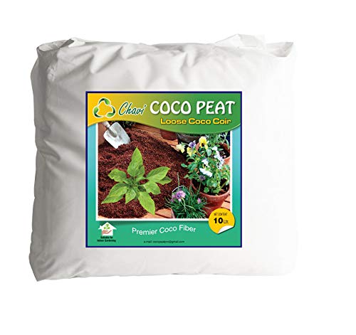 Chavi Suelo de Coco Lavado 100% orgánico Fibra de Coco Listo para Usar en Agricultura Interior/Exterior sin turba (10L)