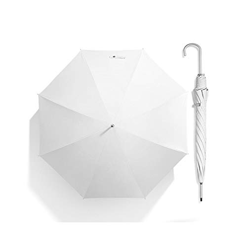 Color sólido blanco plástico mango largo soleado paraguas femenino anti-ultravioleta Sun Umbrella