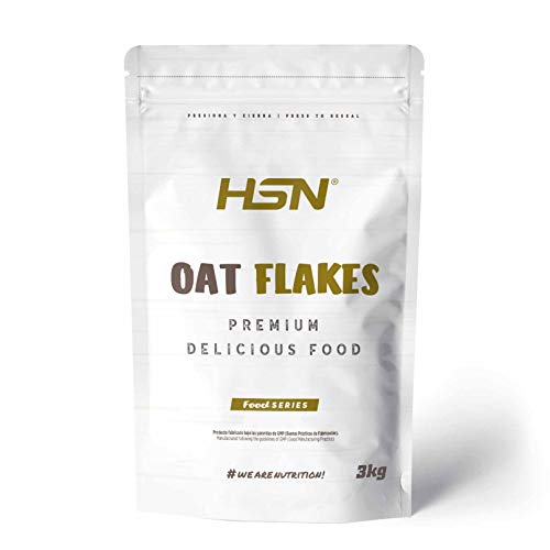 Copos de Avena Integrales Finos de HSN | Oat Flakes | Cereal con Proteínas, Carbohidratos de Lenta Digestión y Ácidos Grasos Esenciales | Aporte de Fibra | Vegano, Sin Lactosa, Sin Conservantes, 3 Kg