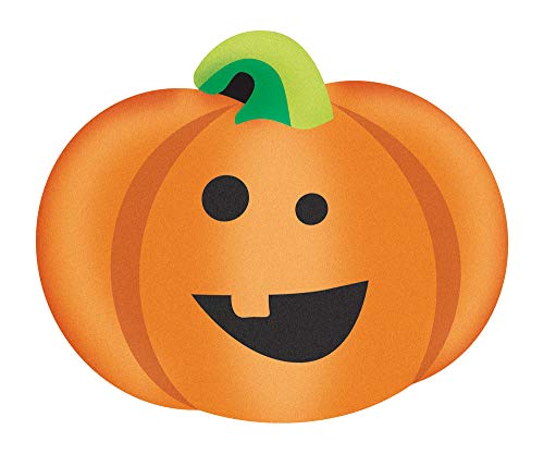 Decoracion de Halloween Para Niños Alfombra Para la Entrada de Casa 1 ud Moqueta vinílica de 52x43 cm con Forma de Calabaza Graciosa (ALFOMBRA CALABAZA)