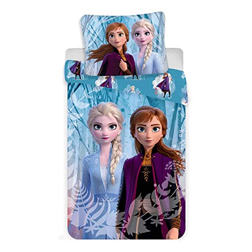 Disney Frozen 2 - Juego de funda de edredón y almohada (140 x 200 cm), diseño de Frozen