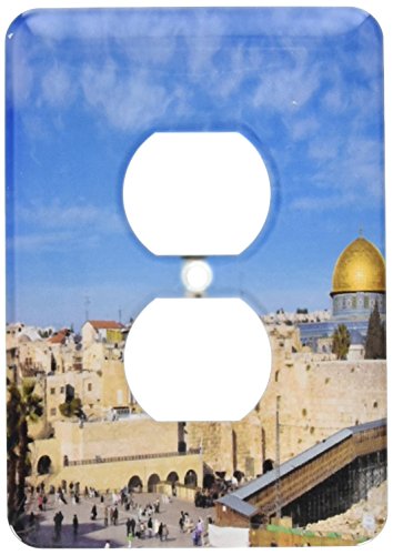 Duplex Receptacle Outlet Wallplate 1 Gang Outlet Covers Israel Jerusalem Western Wall and Dome Of The Rock Classic Beadboard Wall Plate Decorator Unbreakable Faceplate