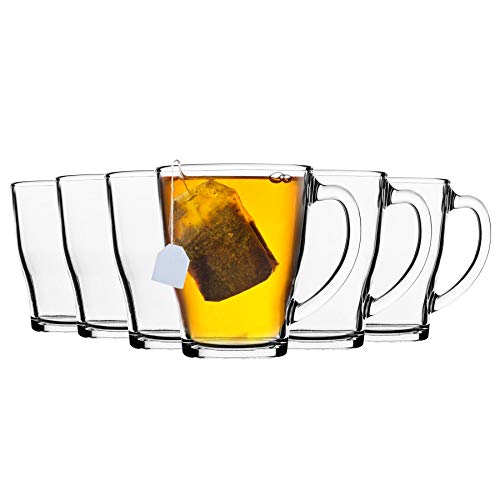 Duralex Juego de Tazas Transparentes para café - Cristal - 350 ml - Pack de 12