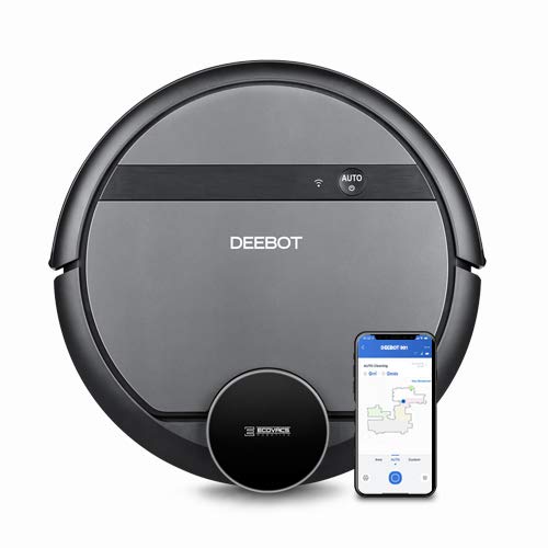 Ecovacs Deebot 901 - Robot Aspirador, mapeo inteligente láser, control con Alexa, App, Wifi, 3 modos de limpieza, 2 niveles succión, negro