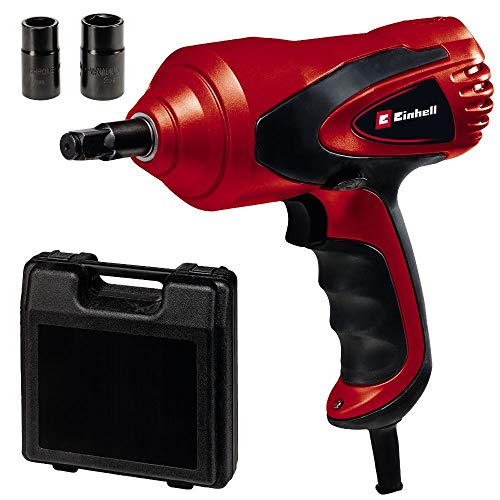 Einhell Llave de impacto para automóviles CC-HS 12/1 (12 V para el encendedor de cigarrillos, 350 Nm, incl. dos insertos de llave de vaso con cada vez 17/19 o 21/23 mm, maleta de plástico)