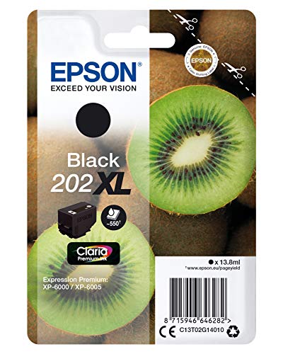 Epson Kiwi Singlepack Black 202XL Claria Premium Ink - Cartucho de tinta para impresoras (Original, Tinta a base de pigmentos, Black, Epson, 1 pieza(s), Impresión por inyección de tinta)