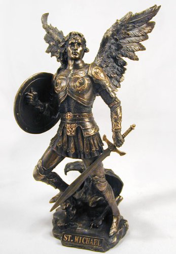 Escultura real del molde del polvo de bronce de la estatua del Arcángel de San Miguel 12 ½ pulgada