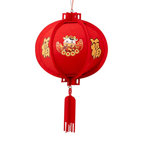 Farolillo chino Zodiac Year of the Ox Happy New Year Lantern Home Decorations Good Wishes Año del Zodiaco del Buey, Feliz Año Nuevo Farol Decoración Principal Buenos Deseos para Amigo Familia