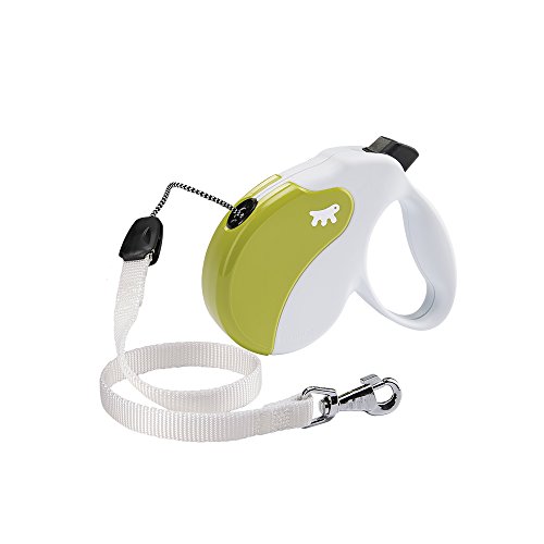 Ferplast - Correa Extensible para Perros Amigo Cord M, Cordón retráctil, 5 m, máx. 25 kg, Blanco