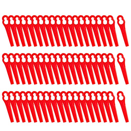 FORMIZON 60 Pcs Cuchillas de Plástico, Cuchillas de Recambio para Cortacésped Bosch, Art 23-18Li, Art 26-18Li, 1083-B3-0009 (Rojo)