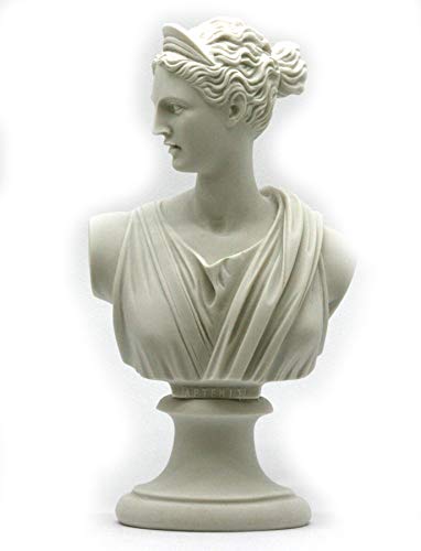 greekartshop Diosa romana griega Artemis Diana busto cabeza de mármol fundido estatua escultura 8.46