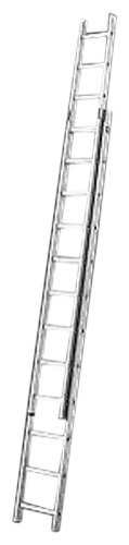 Hailo 7215-001 7215-007-Escalera Aluminio 2 tramos corredera ProfiStep Duo (2x15 peldaños), Negro