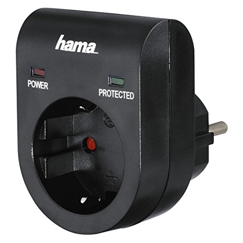 Hama 00108878 1AC outlet(s) 230V Negro limitador de tensión - Regleta (1 salidas AC, Tipo F, 16 A, 3500 W, Negro, A/V)