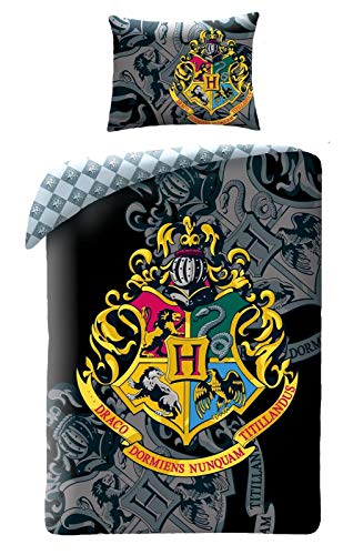 Harry Potter Ropa de Cama Infantil Funda de Edredón 140x200 Cojín 70x90 Algodón Hogwarts