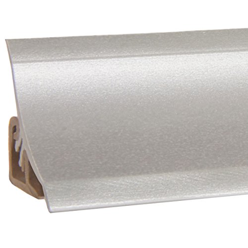 HOLZBRINK Copete para encimera de Cocina, Aluminio Plata, listón de Acabado PVC, listón de encimera 23x23 mm 150 cm