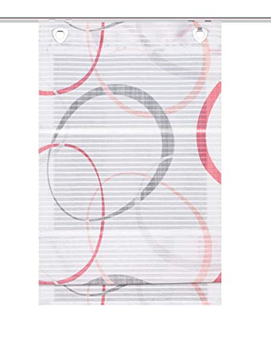 Home Fashion Vitus - Estor magnético con diseño de Rayas horizontales, Rojo, 130 x 100 cm