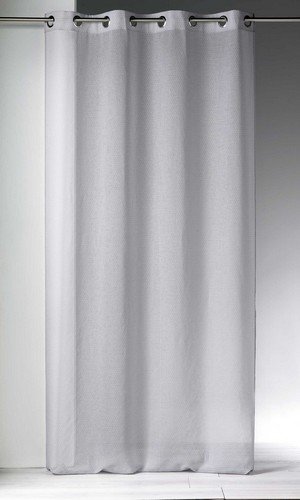 Homemaison Cortinas de Etamine en Impresos Tomettes, poliéster, Gris, 130 x 240 cm