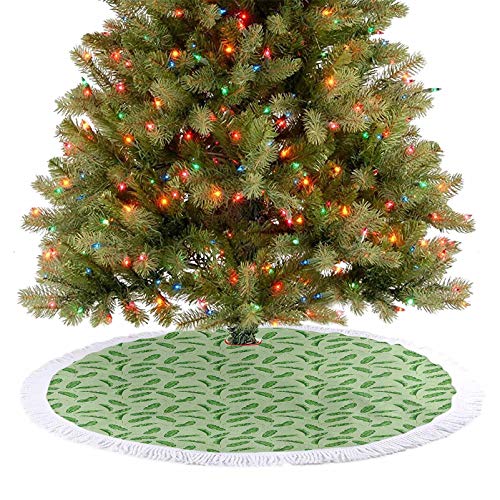 Homesonne Falda de árbol verde vívido, hojas tropicales, botánica ecología y paraíso, temática de la naturaleza, decoración de Navidad para fiestas de vacaciones, verde pistacho verde 122 cm
