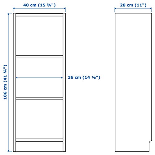 IKEA BILLY - Estantería (40 x 28 x 106 cm), color blanco