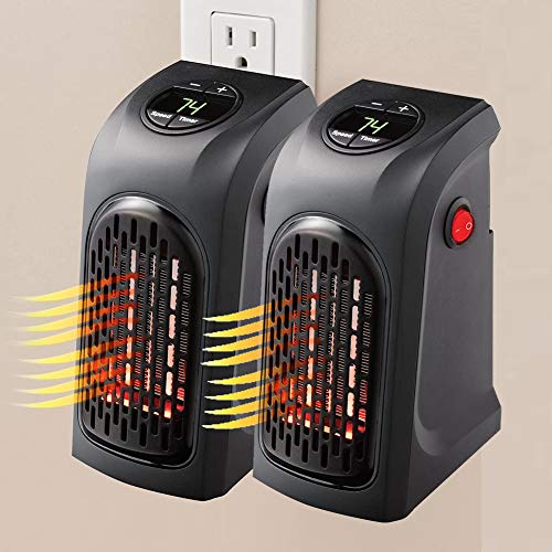 JINGBO 2 pz Mini Portátil Handy Heater 350W Bajo Consumo Estufa Eléctrica Calefactor, Fast Heater Visto en TV Calefactor Cerámico Temperatura Regulable Baño Casa Oficina Enchufe UE