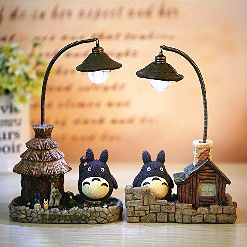 Juego de 2 Lámparas de Noche vecinas Totoro Creative Studio Ghibli Lámparas de Noche para niños Regalos de niña Lámpara de decoración de Juguetes para el hogar