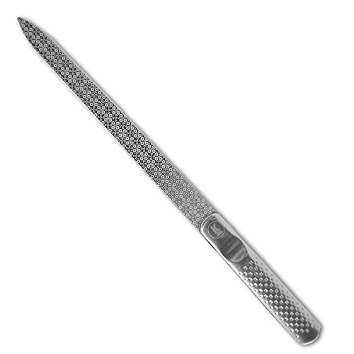 K-Pro Lima de uñas de acero inoxidable con grano fino y grueso – Largo 15,4 cm