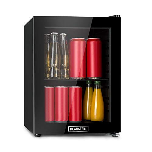 KLARSTEIN Harlem Minibar Mininevera - refrigeración por compresión, 23 LTS, 5 Niveles de refrigeración: 0-10 °C, Clase de eficiencia energética A+, bajo Nivel de Ruido: 39 dB, Negro