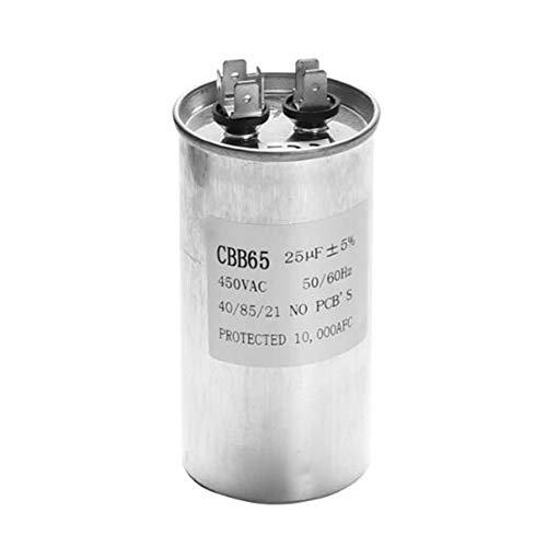 LaDicha 15-50uF Condensador del Motor Condensador de Arranque del Compresor del Aire Acondicionado CBB65 450VAC - C(25uF)