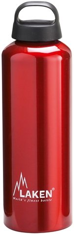 Laken Classic Botella de Agua Cantimplora de Aluminio con Tapón de Rosca y Boca Ancha, 1L Rojo