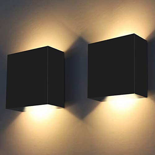 Lámpara de pared interior de 10 W, dos juegos de lámparas modernas de pared LED, 3000 K, luces de pared para dormitorio, pared arriba y abajo, para salón, dormitorio, pasillo