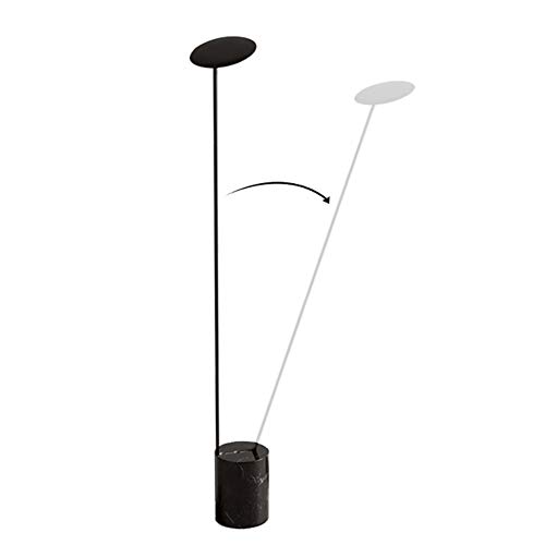 Lámpara de pie, mármol nórdico poste largo lámpara de pie ajustable hotel villa modelo habitación edificio dúplex lámpara vertical poste moderno minimalista creativo blanco y negro-black