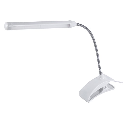 LED Lámpara de mesa Lámpara de escritorio LED, regulable USB Clamp Powered Clamp Bed Mesa de estudio Lámpara de lectura para leer, estudiar, trabajo, dormitorio, oficina(Blanco)