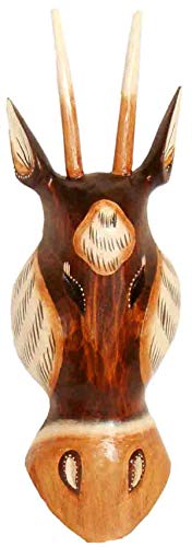 Máscara decorativa (30 cm, madera), diseño de antílope