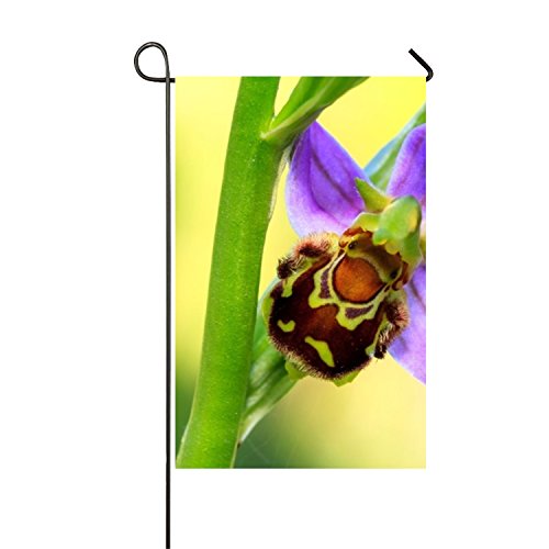 MERCHA Bandera de poliéster para Jardín, Diseño de Orquídeas de Abeja, Impresión Dúplex
