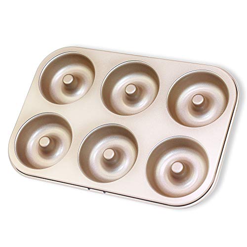 Molde para Donuts y Rosquillas Donuts Modelo para Donas de Acero al Carbono Antiadherentes para Galletas Tarta Muffin Pan Cupcakes Pie 6 Cavidades
