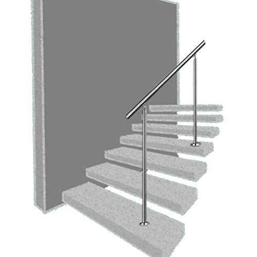 MYAOU Pasamanos para Exteriores para escaleras Exteriores, pasamanos de Acero Inoxidable 304 para escaleras Interiores y Exteriores (Kit Completo)