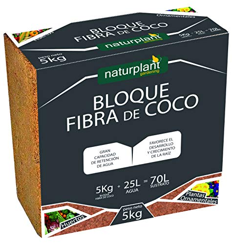 NATURPLANT SUSTRATOS ECOLOGICOS - Bloque Fibra DE Coco 5KG 70L SUSTRATO - Coco Grow (1)