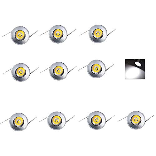 OLEEP LED Focos de techo empotrables Mini LED Spot Downlight Foco, Blanco frío, 230V, 1W,10 pcs [Clase energética A +]