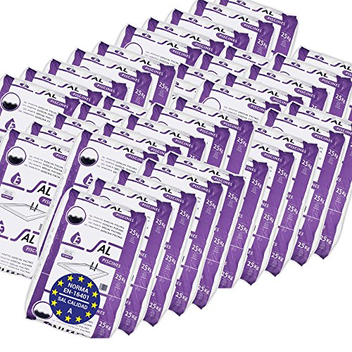Pack de 1.000 Kg (40 Sacos de 25 kg.) ENISAL Sal Especial Piscinas – Cumple con la Norma Europea EN 16401/A (Sal Calidad A para Piscinas de electrólisis Salina)