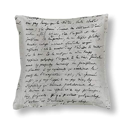 perfecone Home Improvement Funda de almohada de algodón con doble carta a Richard Wagner 17 de febrero de 1860 Funda de almohada para sofá y coche, 1 paquete de 66 x 66 cm