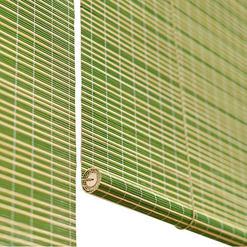 Persiana enrollable Cortina de Bambu- Verde Bambú para Ventanas Sombras Plisadas, Estores para Ventana Tipo Gancho para Porche/Corte, Moho Impermeable (Tamaño : 60x200cm)